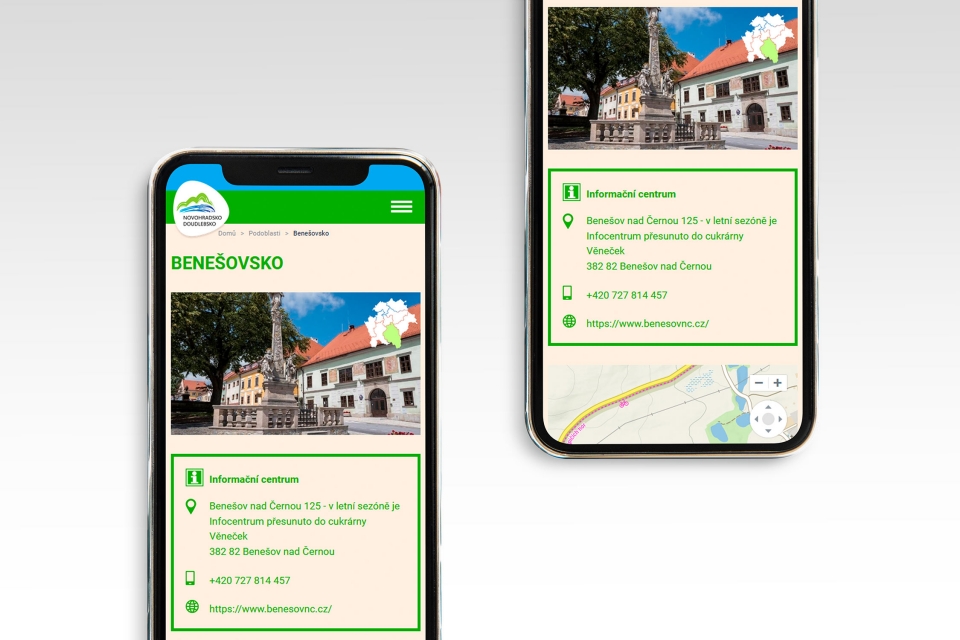 Turistická oblast Novohradsko–Doudlebsko webdesign iphonex2