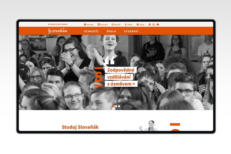 Gymnázium Brno Slovanské náměstí webdesign screen