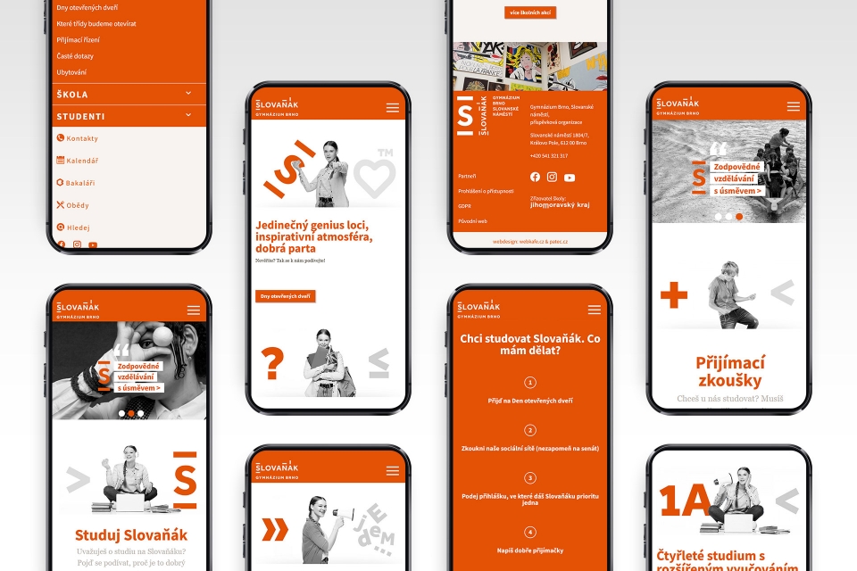 Gymnázium Brno Slovanské náměstí webdesign phone