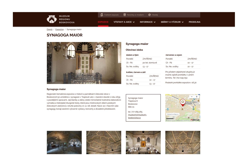 Muzeum regionu Boskovicka web detail synagoga