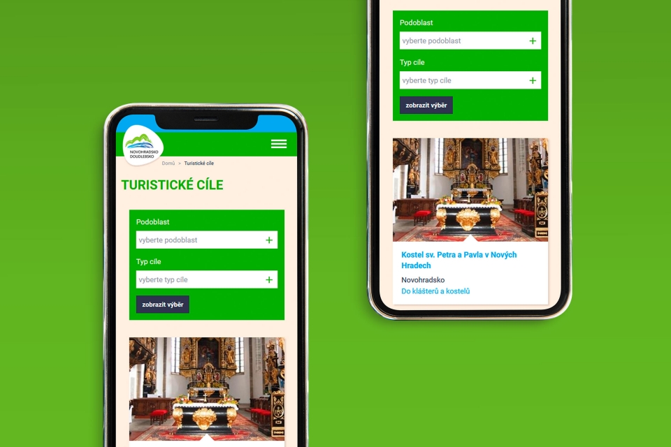 Turistická oblast Novohradsko–Doudlebsko webdesign iphonex
